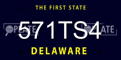 571TS4 Delaware License Plate
