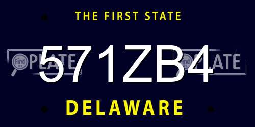 571ZB4 Delaware License Plate