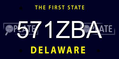 571ZBA Delaware License Plate