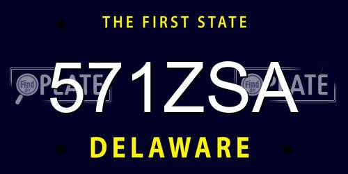 571ZSA Delaware License Plate
