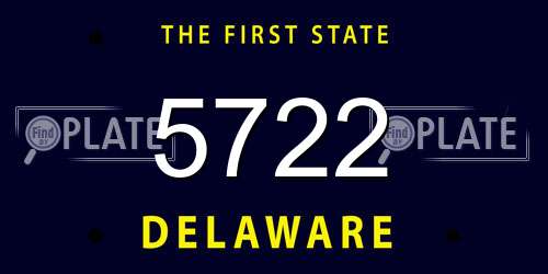 5722 Delaware License Plate