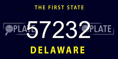 57232 Delaware License Plate