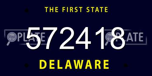 572418 Delaware License Plate