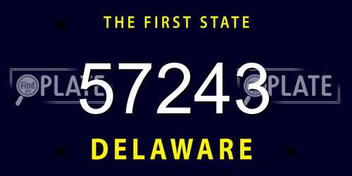 57243 Delaware License Plate