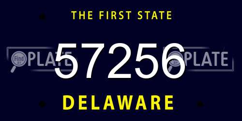 57256 Delaware License Plate
