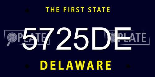 5725DE Delaware License Plate