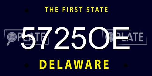 5725OE Delaware License Plate