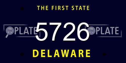 5726 Delaware License Plate