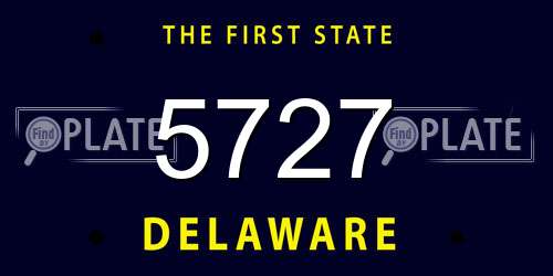5727 Delaware License Plate