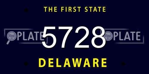 5728 Delaware License Plate