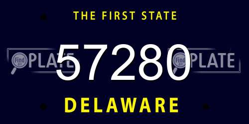 57280 Delaware License Plate