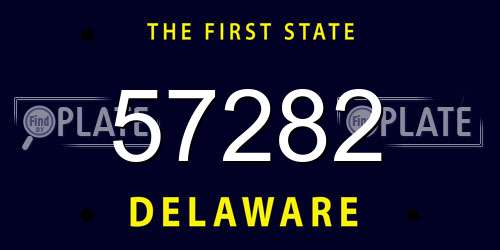 57282 Delaware License Plate