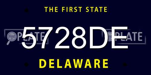 5728DE Delaware License Plate