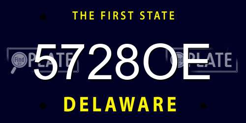 5728OE Delaware License Plate