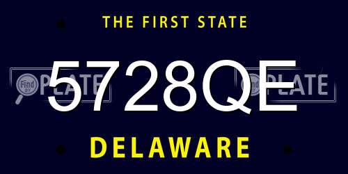 5728QE Delaware License Plate