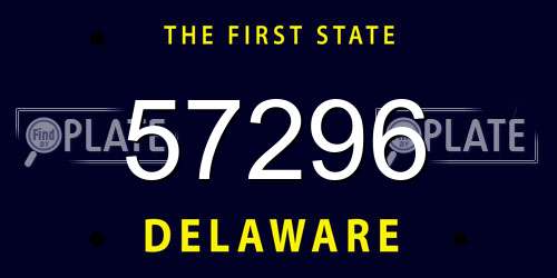 57296 Delaware License Plate