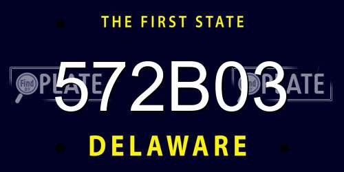572B03 Delaware License Plate