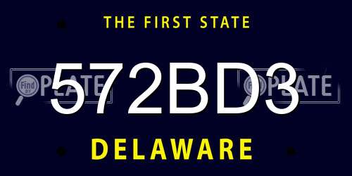 572BD3 Delaware License Plate