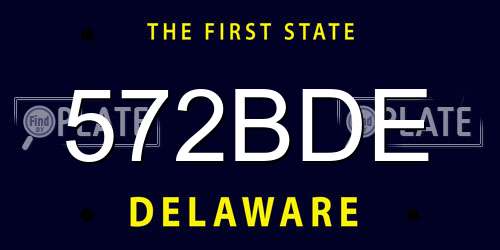 572BDE Delaware License Plate