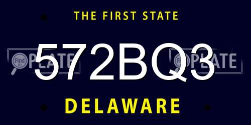 572BQ3 Delaware License Plate
