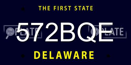 572BQE Delaware License Plate