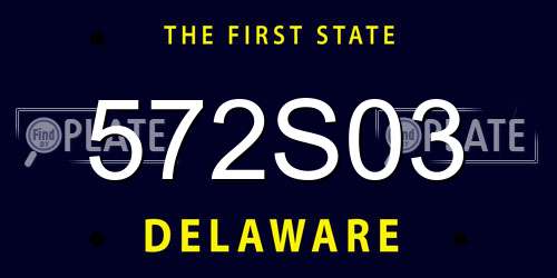 572S03 Delaware License Plate