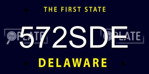 572SDE Delaware License Plate