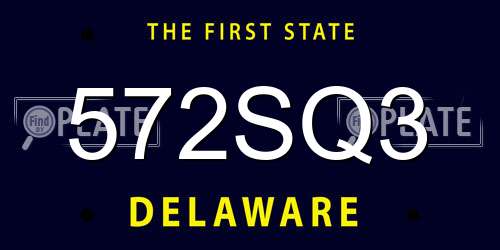 572SQ3 Delaware License Plate