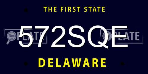 572SQE Delaware License Plate