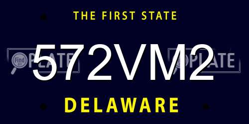 572VM2 Delaware License Plate