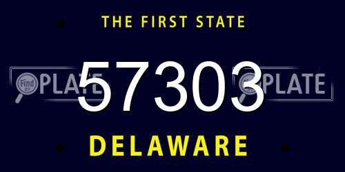 57303 Delaware License Plate