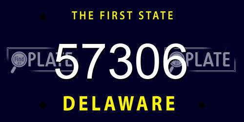 57306 Delaware License Plate