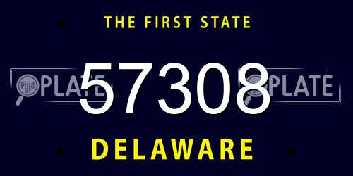57308 Delaware License Plate