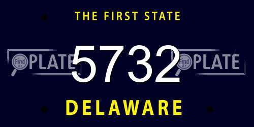 5732 Delaware License Plate