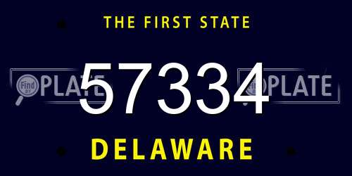 57334 Delaware License Plate