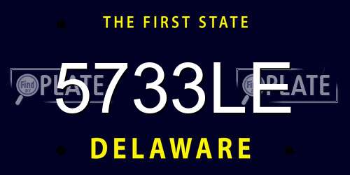 5733LE Delaware License Plate