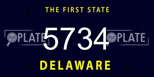 5734 Delaware License Plate