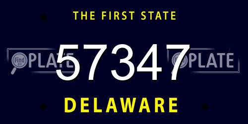 57347 Delaware License Plate