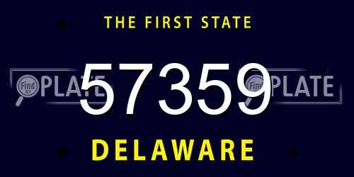 57359 Delaware License Plate