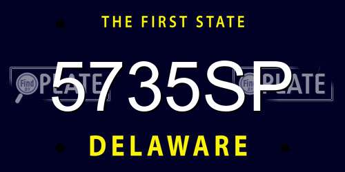 5735SP Delaware License Plate