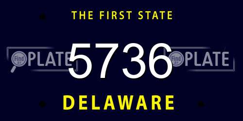 5736 Delaware License Plate