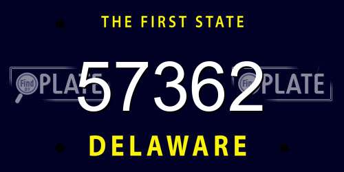 57362 Delaware License Plate