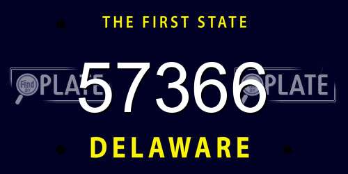 57366 Delaware License Plate