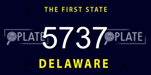 5737 Delaware License Plate