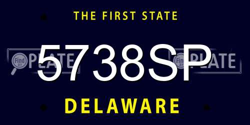 5738SP Delaware License Plate