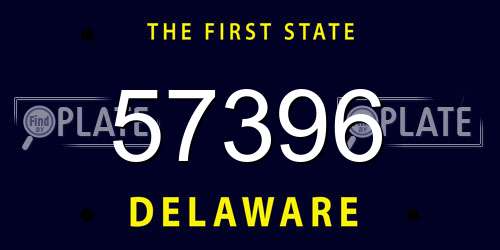 57396 Delaware License Plate