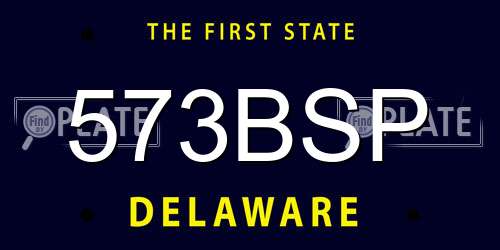 573BSP Delaware License Plate