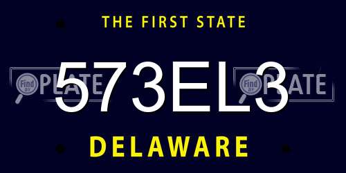 573EL3 Delaware License Plate