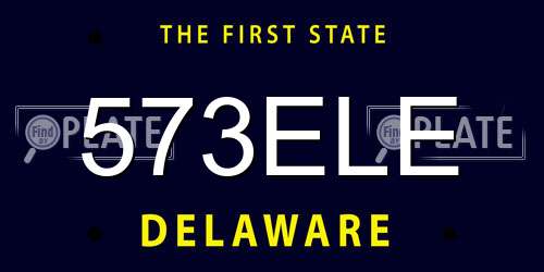 573ELE Delaware License Plate