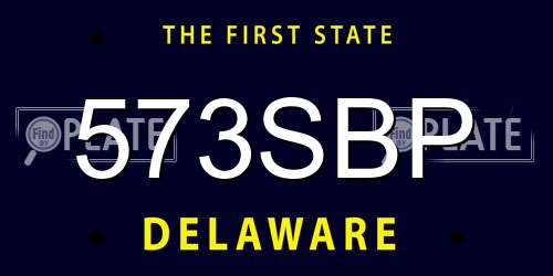 573SBP Delaware License Plate